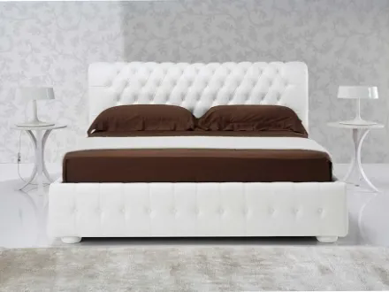 Letto classico trapuntato in pelle Rondò di Tancredi salotti