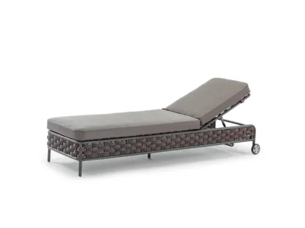 Lettino Nice Bed in tessuto con struttura in alluminio rivestita con corda in poliestere di La Seggiola