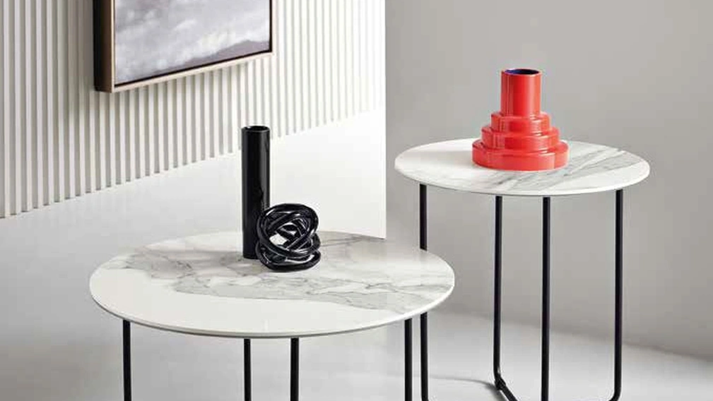 Tavolino in ceramica effetto marmo  Jon di Capodarte