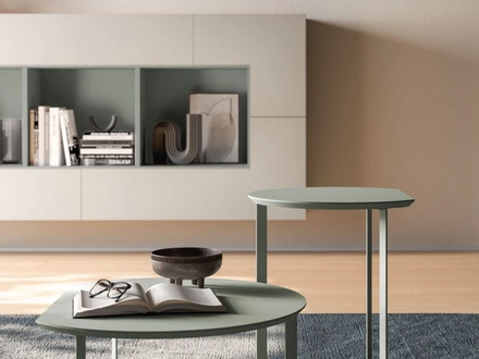 Tavolino di design in laccato opaco piombo Fruit di Orme