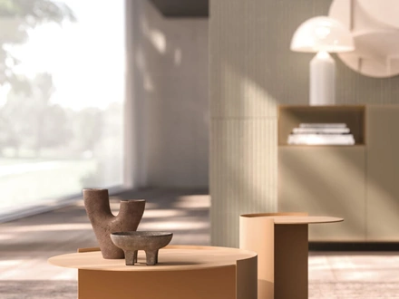 Tavolino laccato opaco rame Ibisco di Orme