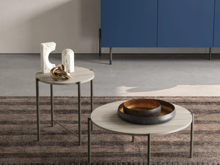 Tavolino rotondo Iris in materico Ossidato di Orme