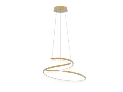 Lampada a sospensione Coaster oro  in alluminio con diffusore in silicone di F_A_N_ Europe