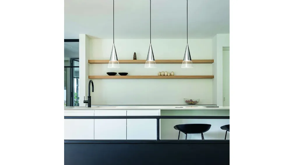 Lampada a sospensione Cono in metallo e vetro di Ideal Lux