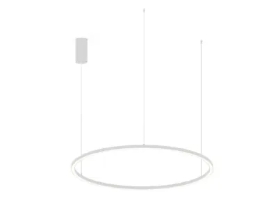 Lampada a sospensione Hoop Bianco con struttura in alluminio e diffusore in silicone di F_A_N_ Europe