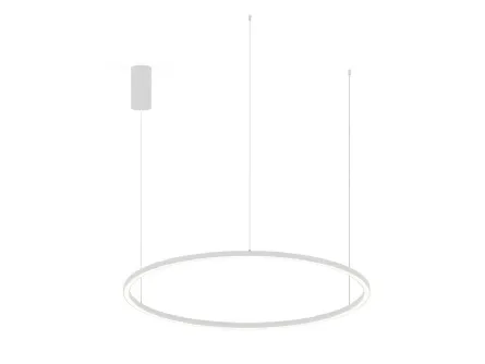 Lampada a sospensione Hoop Bianco con struttura in alluminio e diffusore in silicone di F_A_N_ Europe