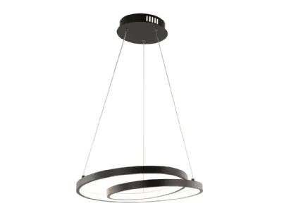 Lampada a sospensione Lieve nero con struttura in alluminio e diffusore in siliconedi F_A_N_ Europe