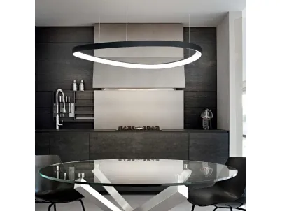 Lampada a sospensione Gemini in metallo con diffusore in policarbonato opale di Ideal Lux