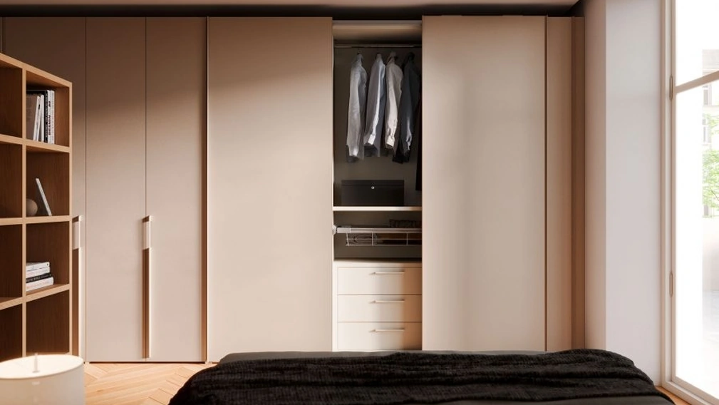 Armadio Night 31 Mix in melaminico con ante Scorrevoli e Battenti di Nardi Interni