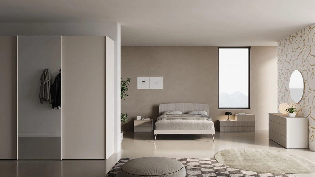 Armadio Night 58 con anta centrale a specchio di Nardi Interni