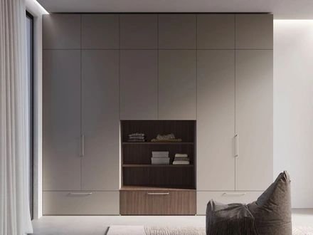 Armadio Night 47 con ante battenti in melaminico finitura Platino di Nardi Interni