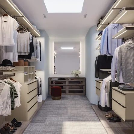 Cabina Armadio CA02 in nobilitato Noce Dark Brown e accessori Cretadi Giessegi