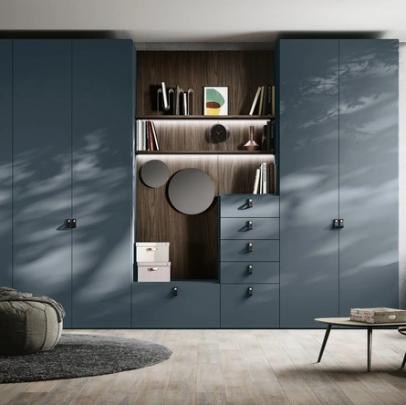Armadio Drop finitura petrolio e noce moro di Imab