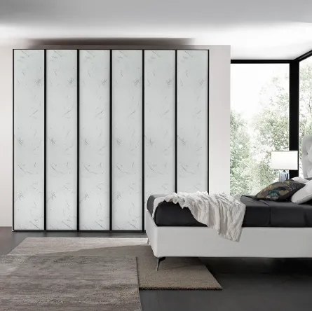Armadio Evolution in vetro effetto marmo bianco di Mobil Più