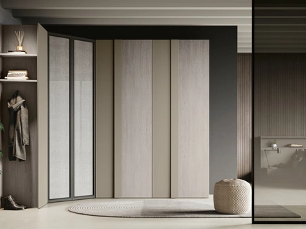 Armadio Gamma finitura rovere gessato e visone di Imab