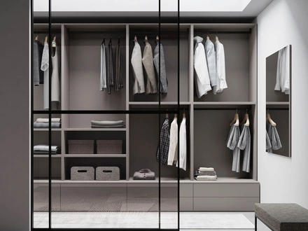 Cabina Armadio Night 07 in melaminico finitura Platino di Nardi Interni