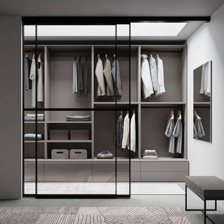 Cabina Armadio Night 07 in melaminico finitura Platino di Nardi Interni