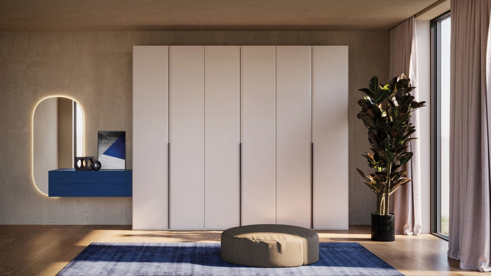 Armadio ad ante battenti Saponetta Night 02 in melaminico Dekor Alaska di Orme