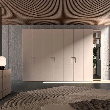 Armadio ad ante battenti Niban Night 03 in laccato opaco Ecrù di Orme