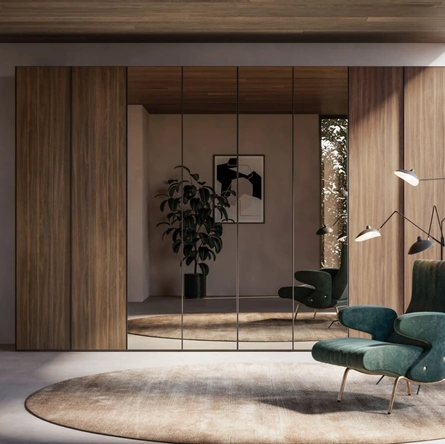 Armadio ad ante battenti Noto Night 17 in materico Cotto e specchio Bronzatodi Orme