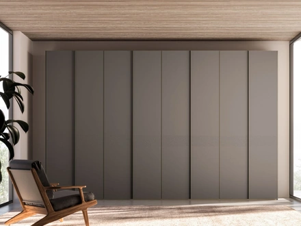 Armadio ad ante battenti Noto Lateral Night 20 in laccato opaco Antracite di Orme