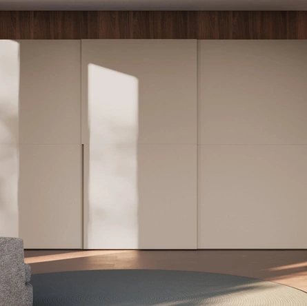 Armadio ad ante scorrevoli Gola 1200 Night 26 in melaminico Tortora di Orme