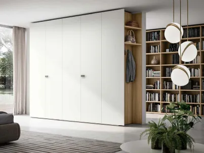 Armadio con anta battente in laccato bianco opaco Sintesi di Imab