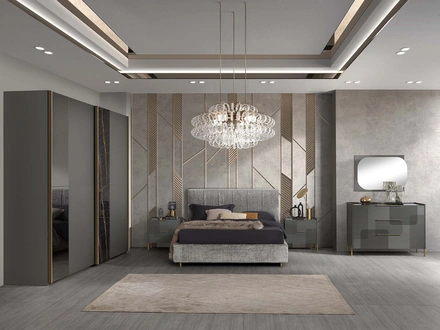 Armadio Stella Luxury con inserti in vetro effetto marmo di Mobil Piu
