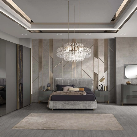 Armadio Stella Luxury con inserti in vetro effetto marmo di Mobil Piu