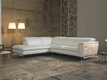 Divano relax angolare in pelle Lumiere di Delta Salotti