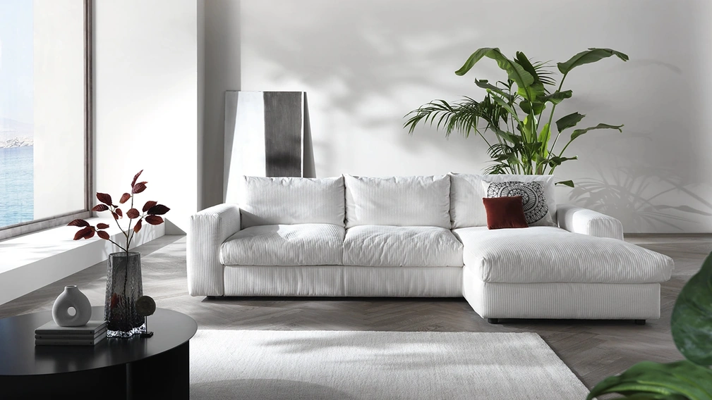 Divano letto con penisola Nido di Delta Salotti