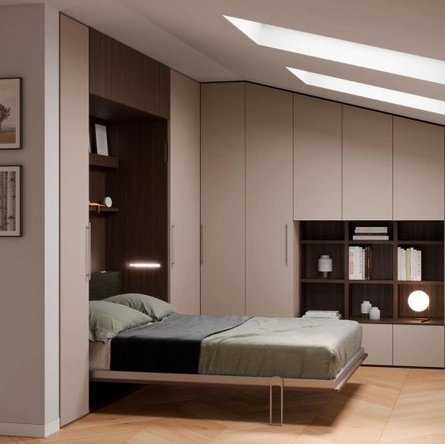 Letto a scomparsa in melaminico Magic Matrimoniale Mansarda di Nardi Interni