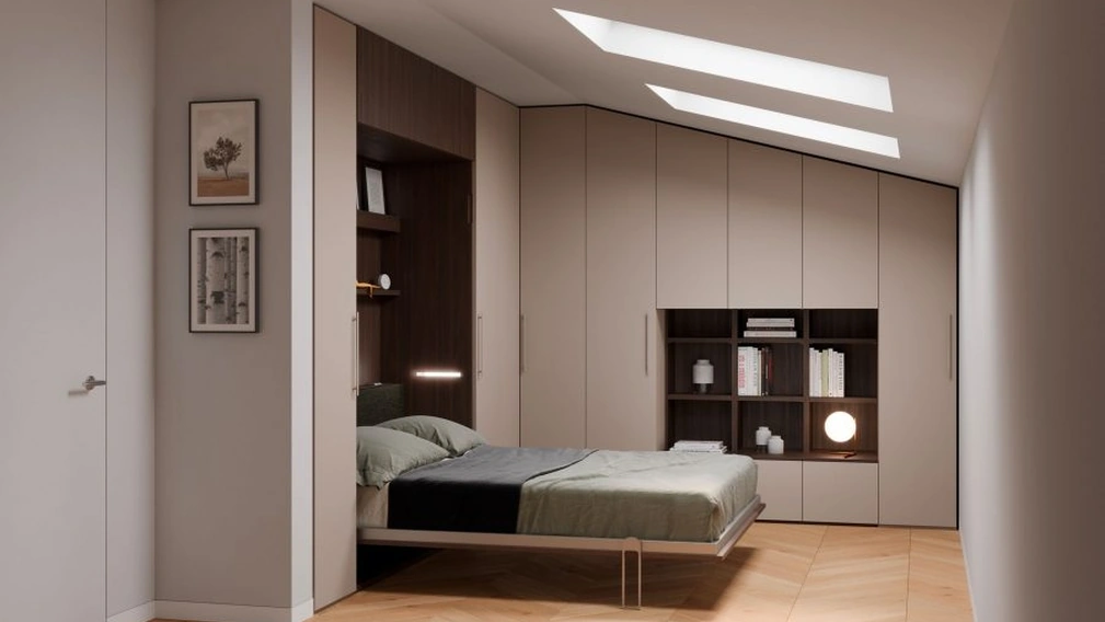 Letto a scomparsa in melaminico Magic Matrimoniale Mansarda di Nardi Interni