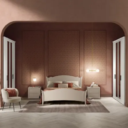 Letto con testiera sagomata Arcadia Rainbow di Colombini Casa