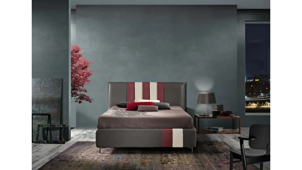 Letto Stripes in ecopelle di Artigianaletti