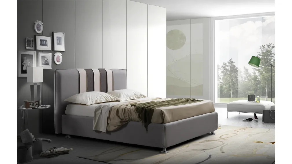 Letto Stripes in ecopelle di Artigianaletti