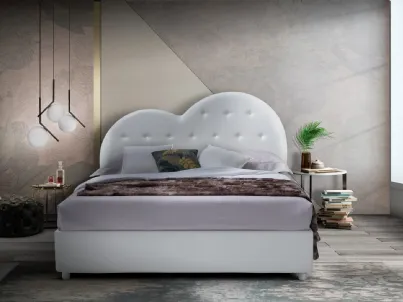 Letto classico con testiera sagomata Vulcano di Artigianaletti