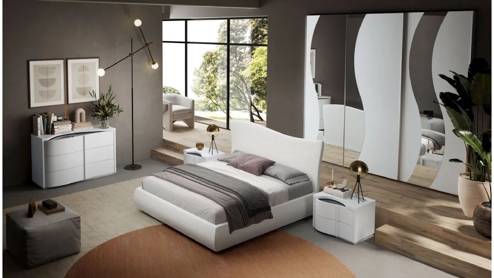 Letto Aura in ecopelle di Cecchini Italia