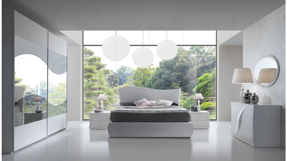 Letto Aura in ecopelle di Cecchini Italia