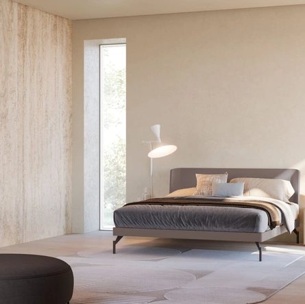 Letto Aura Night 13 in laccato opaco Argilla di Orme