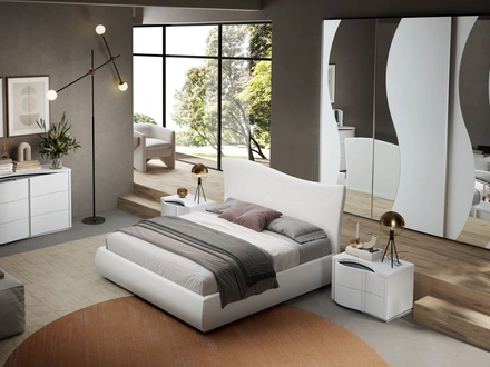 Letto in ecopelle Aura di Cecchini Italia