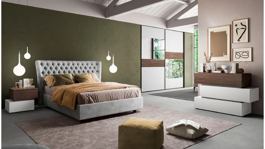 Letto Scacco in velluto di Cecchini Italia