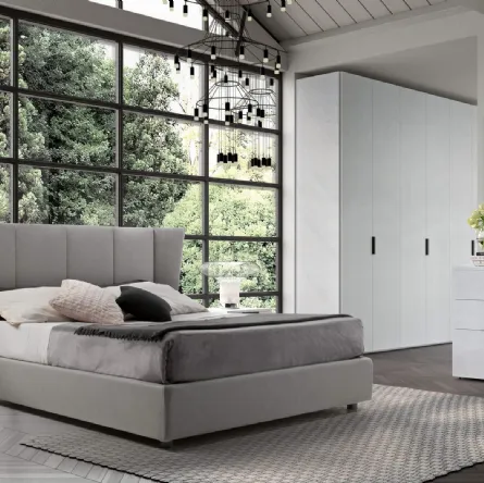 Letto in tessuto imbottito Vela di Cecchini Italia