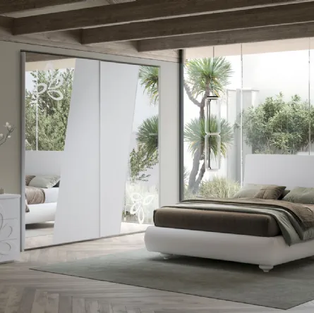 Letto Diana Flower in ecopelle di Cecchini Italia