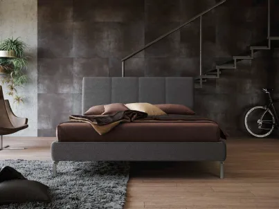 Letto con testiera in tessuto imbottito Era di Imab