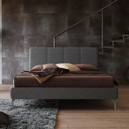 Letto con testiera in tessuto imbottito Era di Imab