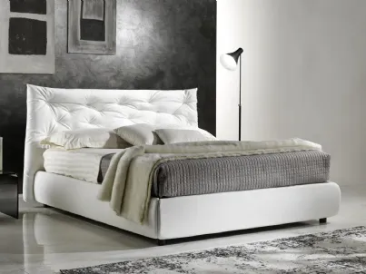 Letto in ecopelle Bianco di Italnotte