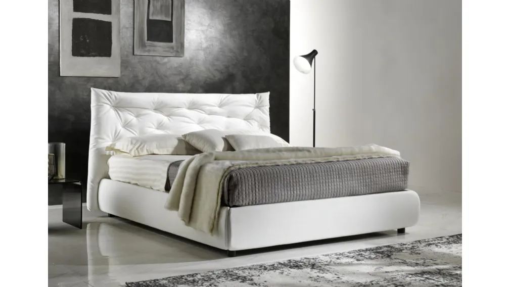 Letto in ecopelle Bianco di Italnotte