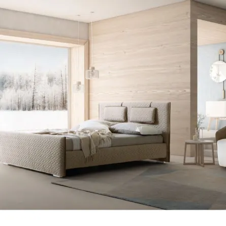 Letto con testiera e box contenitore in tessuto trapuntato Evergreen di Le Comfort