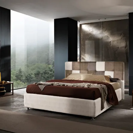 Letto matrimoniale con testiera a scacchiera Fusion di Artigianaletti